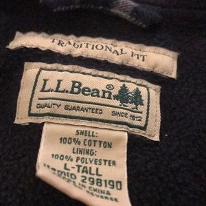 LL Bean Flannel Lined Men’s Plaid Shirt. Long Sleeve. Large-Tall